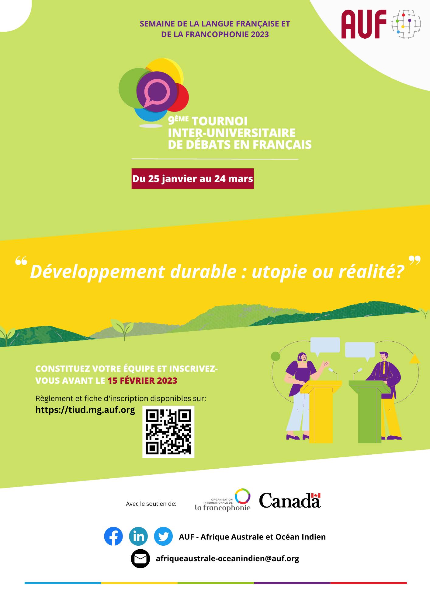 9eme tournoi inter-universitaire de debats en français
